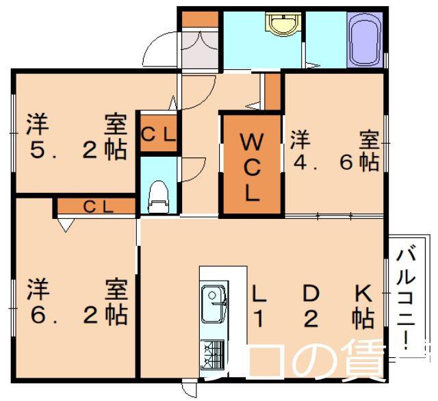 アルページュ(3LDK/2階)の間取り写真