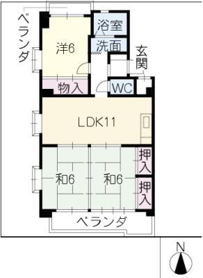 エクセレンスみゆき(3LDK/3階)の間取り写真
