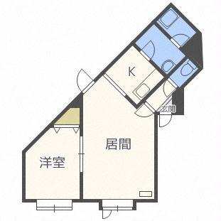 清田レモンハイツII(1LDK/3階)の間取り写真