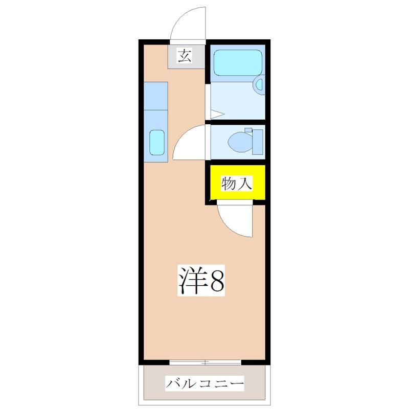 第7セントラルハイツ西鹿児島(ワンルーム/3階)の間取り写真