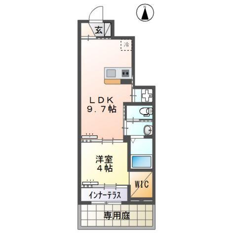 メゾンさくら(1LDK/1階)の間取り写真