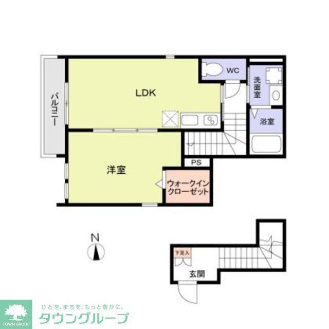 メゾンド下北沢(1LDK/2階)の間取り写真