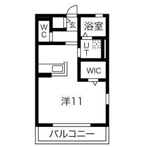 カルテエム(ワンルーム/1階)の間取り写真