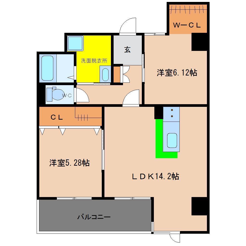 KO OLINA SHIOMI コオリナ潮見(2LDK/6階)の間取り写真