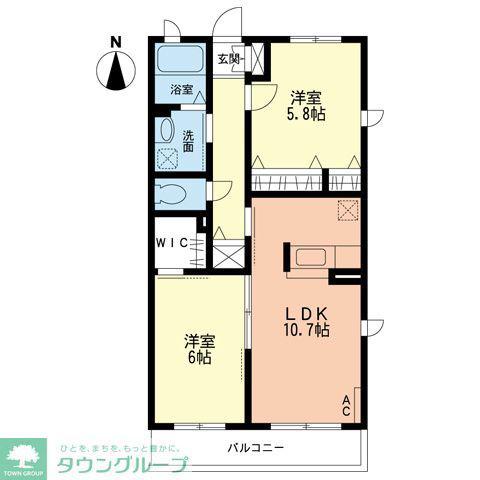 クレール山下(2LDK/3階)の間取り写真