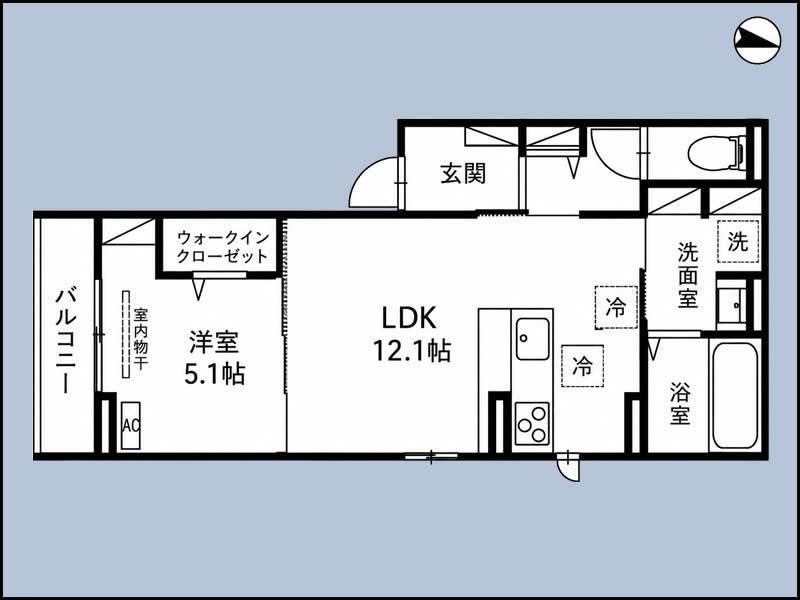 LUBINASU(1LDK/3階)の間取り写真