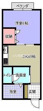 シルム・カーサー(1DK/1階)の間取り写真