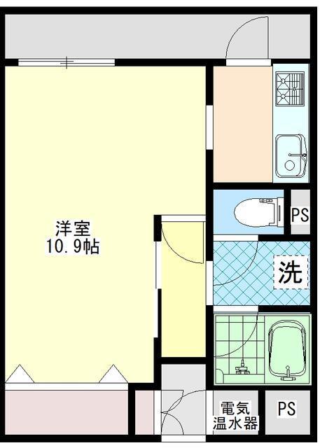 笹塚サンハイツ(1K/6階)の間取り写真
