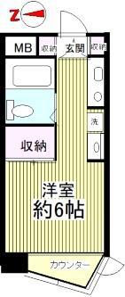 パークサイド野川公園(ワンルーム/3階)の間取り写真
