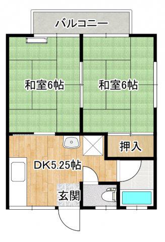 アーバンライフ築山(2K/1階)の間取り写真