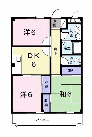 レイダースI(3DK/3階)の間取り写真