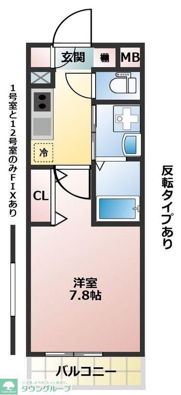 ラ パーチェ S(1K/1階)の間取り写真