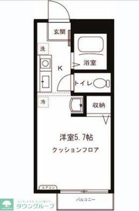 ウィスタリア(1K/2階)の間取り写真