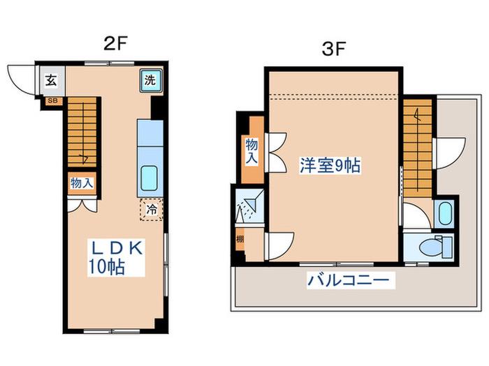 CASA OKAZAKI(1LDK/2階)の間取り写真