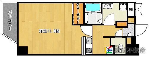 サヴォイ テンジン クォーター(1K/11階)の間取り写真
