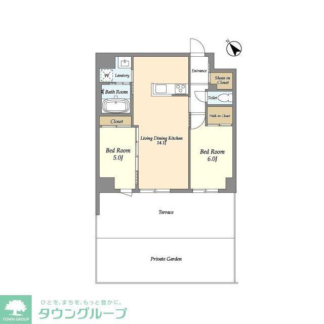 SHIBARS(2LDK/1階)の間取り写真