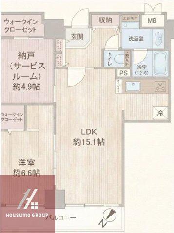 キングマンション堂島川(2LDK/36階)の間取り写真