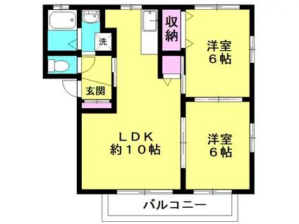 フォーレスFUMI(2LDK/1階)の間取り写真