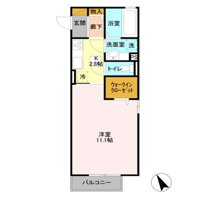 エンベ リーザ A(1K/2階)の間取り写真