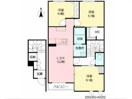 フェアリーフェザー(3LDK/2階)の間取り写真