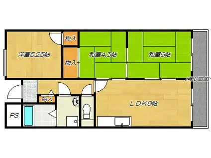 ルモンド北田(3LDK/3階)の間取り写真