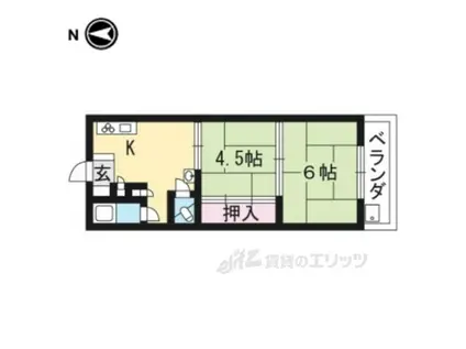 ルビーマンション(2K/2階)の間取り写真