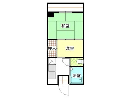 マンション桜橋(1SK/4階)の間取り写真