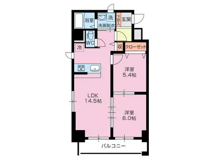 グランメールコート白銀(2LDK/6階)の間取り写真
