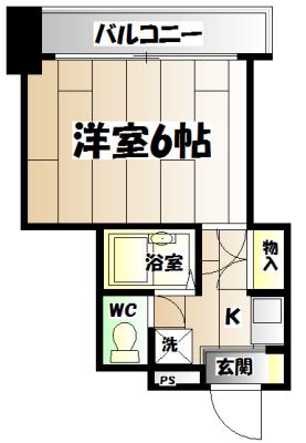 リバティ壱番館(1K/5階)の間取り写真
