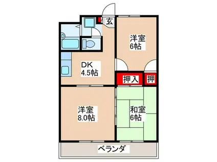 ロイヤルエステート山田(3DK/3階)の間取り写真
