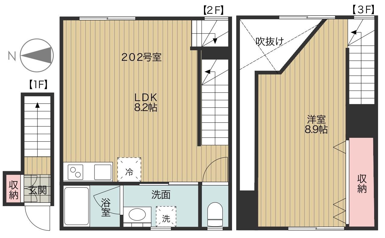 グランジュテ池袋(1LDK/2階)の間取り写真