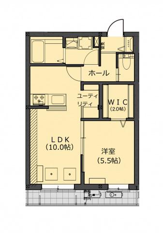 スタシオン生田(1LDK/3階)の間取り写真