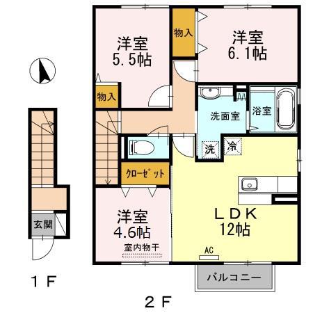 クリアル曙(3LDK/2階)の間取り写真