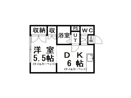 IGA旭924(1DK/3階)の間取り写真