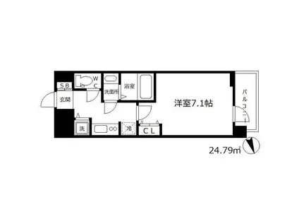 ラヴ神戸三宮(1K/3階)の間取り写真