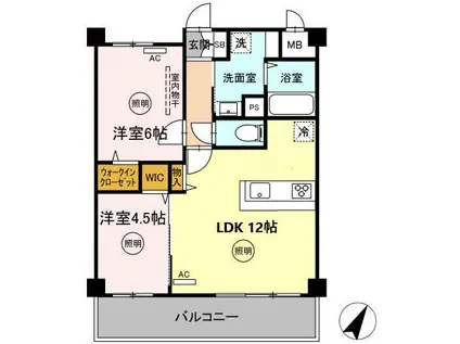 CASA FELICE(2LDK/5階)の間取り写真