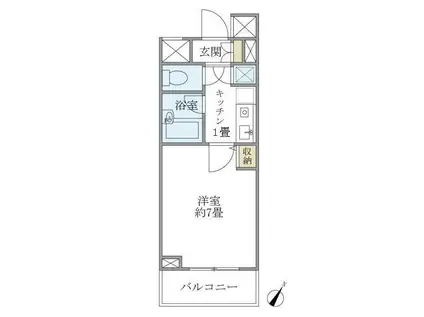 ティアラ三軒茶屋(1K/2階)の間取り写真