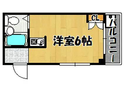 第2シャルム(ワンルーム/3階)の間取り写真