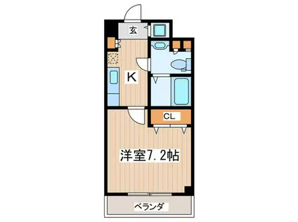 ヒルズガーデン恋ヶ窪(1K/4階)の間取り写真