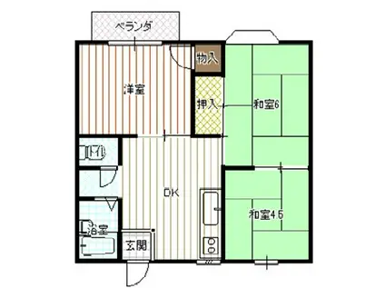 シャルムカミスABC(3DK/1階)の間取り写真