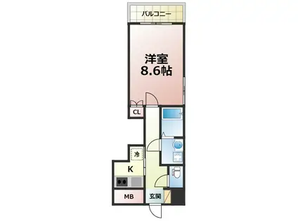 エアリ―アベニュー(1K/6階)の間取り写真