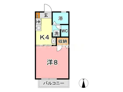 ＪＲ山陽本線 中庄駅 徒歩22分 2階建 築28年(1K/2階)の間取り写真