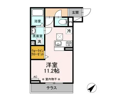 ONE UNIVERSITY PLACE(ワンルーム/1階)の間取り写真