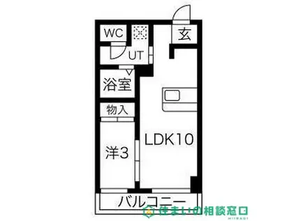 東岡崎RESIDENCE(1LDK/3階)の間取り写真