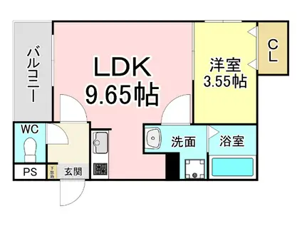 ニューライフ千防(1LDK/2階)の間取り写真