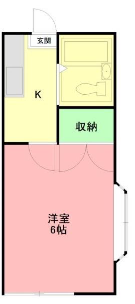 マルベリーヒル(1K/2階)の間取り写真