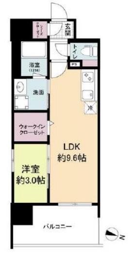 リヴェント難波サウス(1LDK/12階)の間取り写真