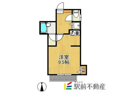 リアンジュA(ワンルーム/1階)の間取り写真