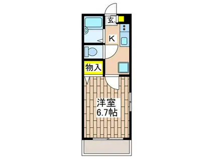 オメガパレス(1K/2階)の間取り写真