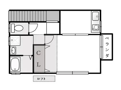 杉田マンション(1K/2階)の間取り写真